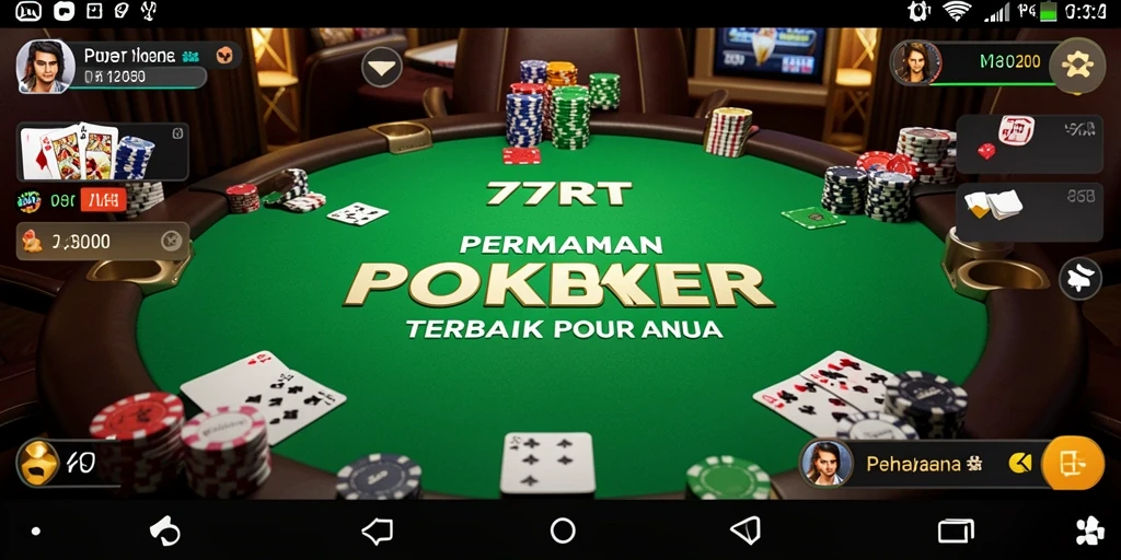 Tampilan antarmuka permainan Poker di 77RT yang menawan.