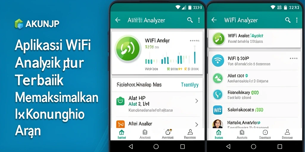 Antarmuka utama AKUNJP yang menampilkan analisis jaringan WiFi.