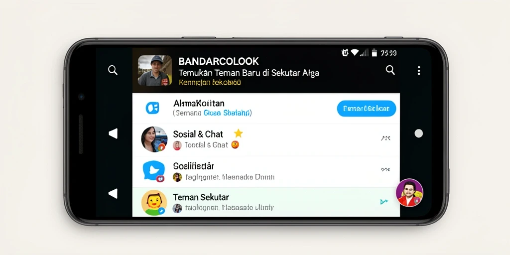 Antarmuka BANDARCOLOK menampilkan fitur pencarian teman dengan mudah.