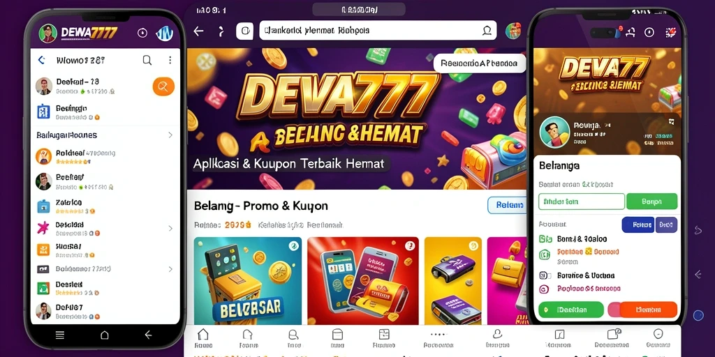 Tampilan antarmuka DEWA777 dengan berbagai pilihan promo dan kupon.