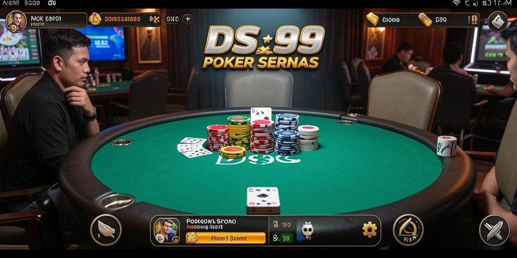 Antarmuka menarik dari game Poker DS99 yang seru.