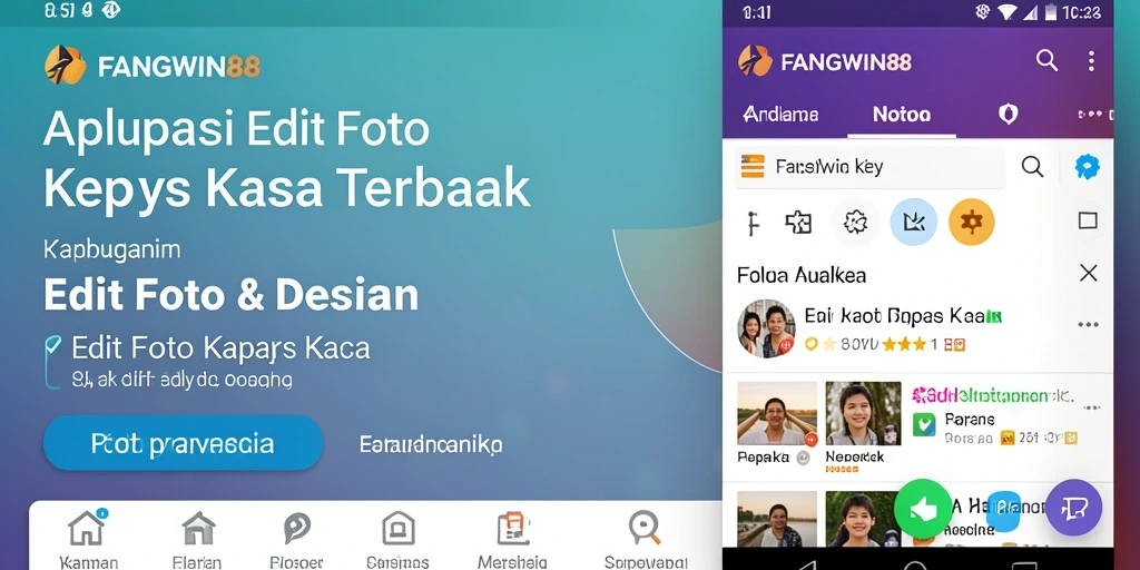 Antarmuka FANGWIN88 yang sederhana dengan fitur Edit Foto Kertas Kaca yang menarik.