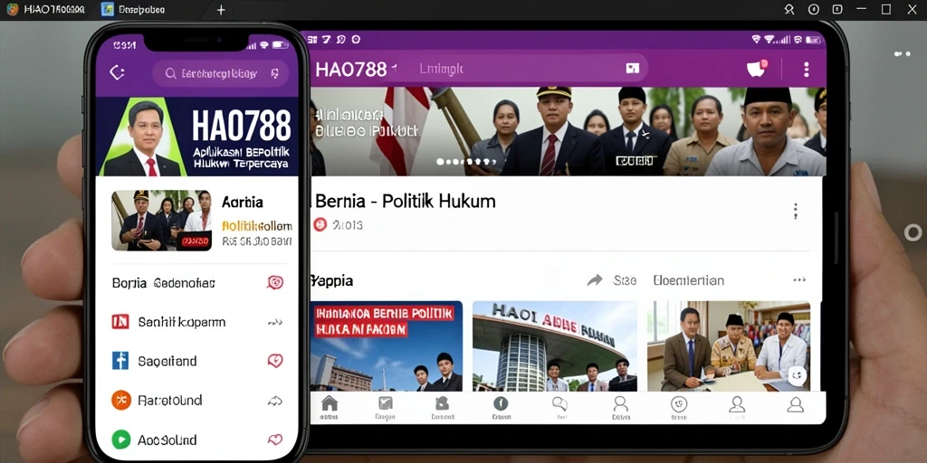 Antarmuka HAO788 menampilkan berita politik dan hukum terbaru.
