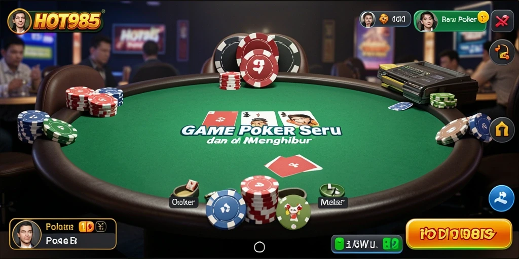 Tampilan antarmuka Poker yang menawan dan interaktif.