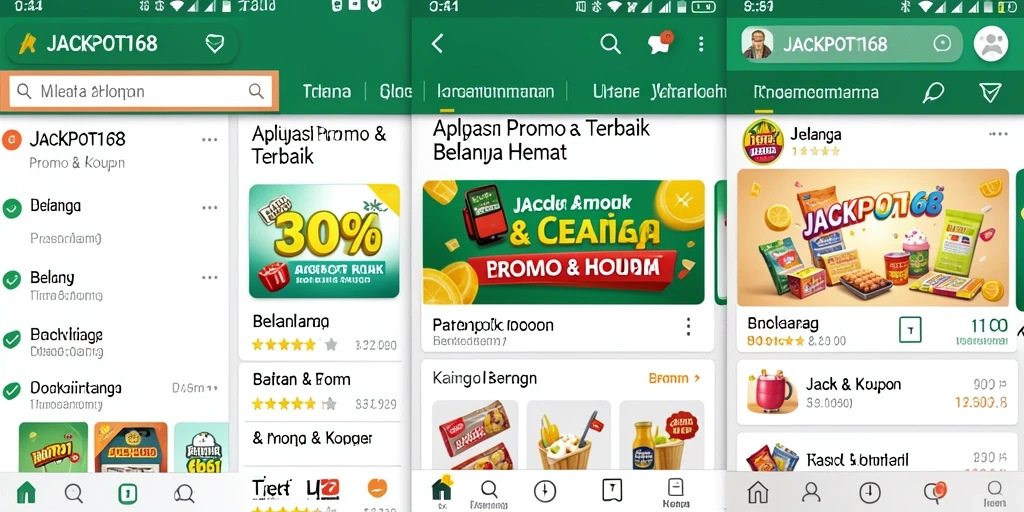 Antarmuka aplikasi JACKPOT168 dengan promo menarik untuk belanja.