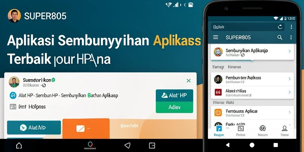 Antarmuka SUPER805 menunjukkan pilihan aplikasi yang disembunyikan dengan mudah.