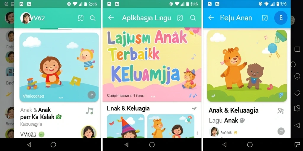 Antarmuka menarik dengan banyak lagu anak.