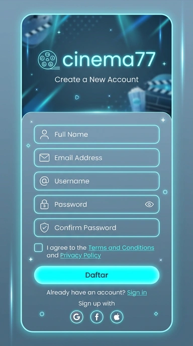 Cara Daftar Akun Baru di cinema77 untuk Android